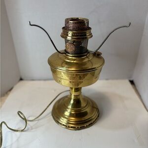 Aladdin #12 Brass Oil Lamp converted to electric lighting